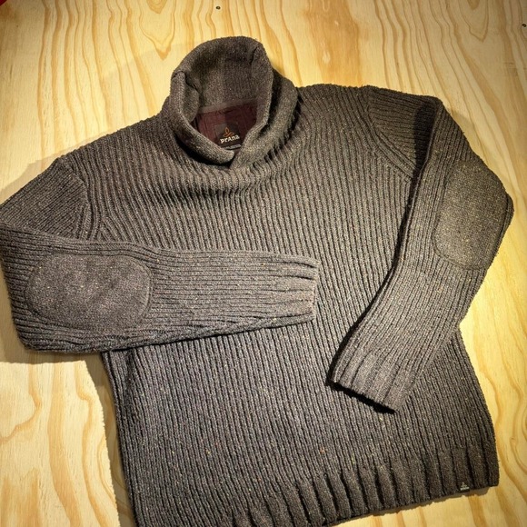 Other - Prana brown & gray ribbed knit sailors neck sweater